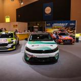 ADAC auf der Essen Motor Show: Am Stand in Halle 3 gibt es zahlreiche Fahrzeuge zu bestaunen, Unter anderem Fahrzeuge aus der DRM und dem ADAC Opel Electric Rally Cup „powered by GSe“