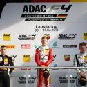 ADAC Formel 4, Lausitzring, Rennen 2, Podium, Van Amersfoort Racing, Joey Mawson, Prema Powerteam, Mick Schumacher, US Racing, Jannes Fittje