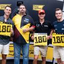 Kelvin van der Linde, Gabriel Clemens, Sheldon van der Linde und Laurin Heinrich (l-r) bei den German Darts Open in Jena