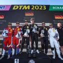 Das Podium des siebten Saisonrennens im ADAC GT Masters