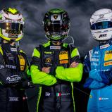 Thomas Preining, Mirko Bortolotti und Ricardo Feller (l-r) wollen die DTM-Krone