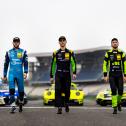 Ricardo Feller, Thomas Preining und Mirko Bortolotti (l-r) kämpfen um die DTM-Krone