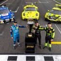 Ein Trio greift nach der DTM-Trophäe: Ricardo Feller, Thomas Preining und Mirko Bortolotti (l-r)