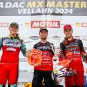 Das Gesamtpodium de ADAC MX masters in Vellahn (v.l.): Töndel, Nagl und Koch