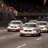 Die Audi-V8-Armada 1991 auf der Avus. Zwei dieser Autos fahren 2024 am Norisring