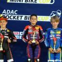 v.l.n.r.: Alwin Munzert, James Rudolph, Moritz Härtlein / ADAC Pocket Bike Cup / Templin