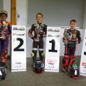 v.l.n.r.: James Rudolph, Alwin Munzert, David Kehl / ADAC Pocket Bike Cup / Wittgenborn