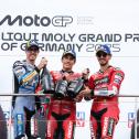 Das Podium der MotoGP: Alex Marquez, Marc Marquez und Francesco Bagnaia (l-r)