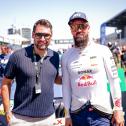 Patrick Helmes besuchte Abt Sportsline und Nicki Thiim (l-r)