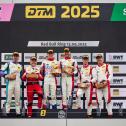 Das Podium im Pro-AM Cup: Fabrizio Crestani, Ernst Kirchmayr,  Emil Gjerdrum, Jonas Karklys, Alexander Fach und Alexander Schwarzer (v.l.)