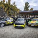 Sie machten Werbung für elektrischen Rallyesport: Die Teilnehmer des ADAC Opel Electric Rally Cup