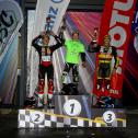 Podium Rennen 1 Klasse O-190, ADAC Mini Bike Cup: Fillin Lorenz, Ole Säuberlich, Jason Rudolph (v.l.n.r.), Cheb
