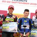 Das Podium des ersten Laufes in Assen