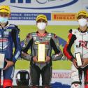 Das Podium des ersten Laufes - Urheber: Dorna