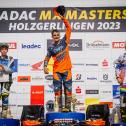 Das Gesamtpodium des ADAC MX Junior Cup 85 (v.l.): Ryan Oppliger, Áron Katona, Dani Heitink