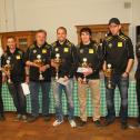 Die drei erstplatzierten Teams beim zweiten Lauf zum ADAC OPEL Rallye Cup in Sulingen v.l. Frank Jürgens ADAC, Florian Niegel, Thomas Fuchs, Markus Fahrner, Marijan Griebel, Alexander RAth, Frederic Elsner, ADAC