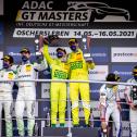 Podium Rennen 1, Oschersleben (v.l.): Mirko Bortolotti / Albert Costa Balboa, Maximilan Buhk / Raffaele Marciello, Ricardo Feller / Christopher Mies