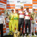 ADAC GT Masters, Nürburgring, MANN-FILTER Team HTP, Maximilian Götz, Markus Pommer, BWT Mücke Motorsport, Mike David Ortmann, Markus Winkelhock, Team ISR, Filip Salaquarda, Frank Stippler, Podium  