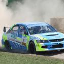 Viel Staub aufgewirbelt: Peter Corazza im Mitsubishi Lancer R4