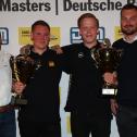 ADAC Opel Rallye Junior Team 2019, Lundberg (2.v.r.) und Copilot Arhusiander zwischen Schrott (l.) und Bachmeier 