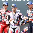 Das Podium vom Samstagsrennen