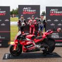 Das Sprint-Podium der MotoGP: Marco Bezzecchi, Marc Marquez und Fabio Quartararo (l-r)