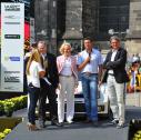 ADAC Rallye Deutschland, Andrea Kaiser (Moderatorin), Peter Meyer (ADAC Präsident), Elfi Scho-Antwerpes (Bürgermeisterin Köln), Markus Schramm (Moderator), Hermann Tomczyk (ADAC Sportpräsident) 