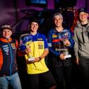 Die Meister 2018 (v.l.n.r.): Camden Mc Lellan (ADAC MX Junior Cup 85), Jett Lawrence (ADAC MX Youngster Cup), Henry Jacobi (ADAC MX Masters) und Filip Olsson (ADAC MX Junior Cup 125)