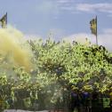 Gute Stimmung auf den VR46-Fantribünen bei der MotoGP am Sachsenring 2019