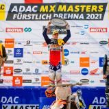 Tageswertung v.l.n.r.: Cyril Genot ( Belgien / KTM / KTM Sarholz Racing Team ), Jordi Tixier ( Frankreich / KTM / KTM Sarholz Racing Team ) und Maximilian Nagl ( Deutschland / Husqvarna / Krettek-Haas-Racing-Team ) beim ADAC MX Masters
