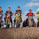 Das MXoN Team Germany v.l.n.r.: Maximilian Nagl (Husqvarna), Henry Jacobi (KTM) und Dennis Ullrich (Suzuki), Teamchef Hubert Nagl und Ersatzfahrer Brian Hsu (Suzuki)