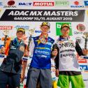 ADAC MX Masters 2019 , ADAC MX Masters Gaildorf, Tagessiegerehrung beim ADAC MX Youngster Cup v.l.n.r.: Rene Hofer ( Österreich / KTM / KTM Junior Racing ), Mikkel Haarup ( Dänemark / Husqvarna / Rockstar IceOne Husqvarna Factory Racing ) und Jeremy Sydow