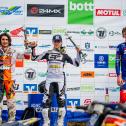 Das Podium des ADAC MX Youngster Cup (v. l.): Guillem Farres, Maxime Grau, Maximilian Spies