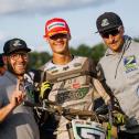 Edvards Bidzans ( Lettland / Husqvarna / SixtySeven ) beim ADAC MX Youngster Cup mit Markus Weinbuch, Teamchef SixtySeven (li.) und Vater