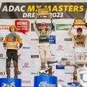 Tageswertung v.l.n.r.: Martin Michelis ( Estland / KTM / Schmicker Racing ), Edvards Bidzans ( Lettland / Husqvarna / SixtySeven ) und Jens Walvoort ( Niederlande / KTM / KTM SB Racing ) beim ADAC MX Youngster Cup