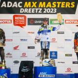 Tageswertung v.l.n.: Dean Gregoire ( Niederlande / KTM / VOSS KTM Racing ), Dani Heitink ( Niederlande / Husqvarna / DH-MX ) und Aron Katona ( Ungarn / KTM / HTS Team ) beim ADAC MX Junior Cup