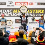 Tageswertung beim ADAC MX Masters v.l.n.r.: Tom Koch ( Deutschland / KTM / Kosak Racing Team ), Maximilian Nagl ( Deutschland / Honda / KMP Honda Racing powered by Krettek ) und Adam Sterry ( Großbritannien / KTM / KTM Sarholz Racing Team ) beim ADAC MX M