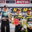 Tageswertung beim ADAC MX Youngster Cup v.l.n.r.: Cato Nickel ( Deutschland / KTM / WZ-Racing ), Oriol Oliver Vilar ( Spanien / KTM / WZ-Racing ) und Mike Gwerder ( Schweiz / KTM / WZ-Racing ) 