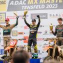 Gesamtwertung der ADAC MX Youngster Cup v.l.n.r.: Edvards Bidzans ( Lettland / Husqvarna / SixtySeven ), Oriol Oliver Vilar ( Spanien / KTM / WZ-Racing ) und Nico Greutmann ( Deutschland / KTM ) beim ADAC MX Youngster Cup