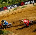 Edvards Bidzans ( Lettland / Husqvarna / KMP‐HONDA‐RACING BY DVAG ) und Tim Koch ( Deutschland / Husqvarna / VISUALZ PRODUCTION ) beim ADAC MX Masters
