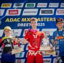 Tageswertung beim ADAC MX Junior Cup v.l.n.r.: Harry Dale ( Großbritannien / KTM MX FUTURES ), Marten Raud ( Estland / Husqvarna / MX‐HANDEL HUSQVARNA RACING ) und Lucas Leok ( Estland / Husqvarna / KTM MX FUTURES )