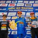 Das ADAC MX Junior Cup 85 Podium in Holzgerlingen (v.l.): Luca Nierychlo, Lucas Leok, Simon Hahn