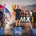 Jahressiegerehrung beim ADAC MX Youngster Cup mit Maxime Grau ( Frankreich / KTM / WZ‐RACING KTM ), Mads Fredsoe Sorensen ( Dänemark / Husqvarna / CAT MOTO BAUERSCHMIDT HUSQVARNA ) und Bradley Mesters ( Niederlande / KTM / KOSAK RACING TEAM )