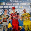 Tageswertung beim ADAC MX Masters v.l.n.r.: Simon Längenfelder ( Deutschland / KTM / RED BULL KTM FACTORY RACING ), Roan van de Moosdijk ( Niederlande / KTM / KOSAK RACING TEAM ) und Jörgen‐Matthias Talviku ( Estland / Yamaha / JMT ESTTRANS YAMAHA KESKUS 