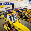 ADAC MX Masters 2019 , Tensfeld , Die Maschine von Jakob Kjaer Nielsen ( Dänemark / Suzuki / stielergruppe.mx Johannes-Bikes Suzuki ) beim ADAC MX Masters