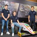 Drei Formel-Fahrer werden gefördert: Niklas Krütten, Tim Tramnitz und Lirim Zendeli (l-r)