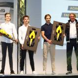 ADAC Formel 4, Meisterfeier, Théo Pourchaire, Arthur Leclerc, Dennis Hauger, Hermann Tomczyk (ADAC Sportpräsident)