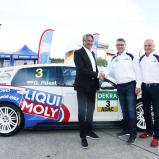 Von links: Tomczyk (ADAC), Baumann (Liqui Moly), Engstler (Engstler Motorsport) 