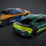 Heckansicht des Aston Martin Vantage GT4 und des McLaren 570S GT4 - Urheber: Berzerk Design