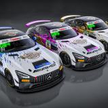 Blick auf die drei Mercedes-AMG GT4 der CV Performance Group (Quelle: CV Performance Group)
